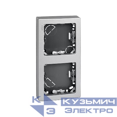 Рамка 2-м Simon73 Loft 75х146мм верт. алюм. Simon 73621-63