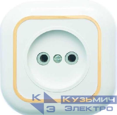 Розетка 1-м СП Валентина РС10-153 10А IP20 бел./зол. Кунцево 7652