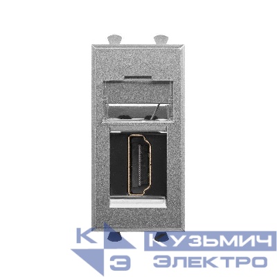 Розетка HDMI 1мод. Avanti "Закаленная сталь" тип А-А модульная DKC 4404251