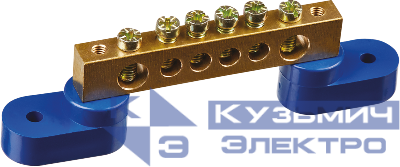 Шина нулевая на двух угловых изоляторах 8х12-6 Navigator 71176