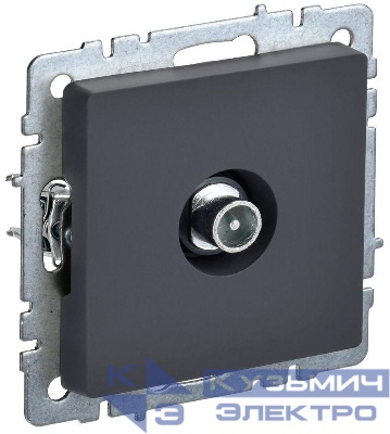 Розетка телевизионная проходная TV СП Brite РТВ10-0-БрГ механизм графит IEK BR-A10-P-K53