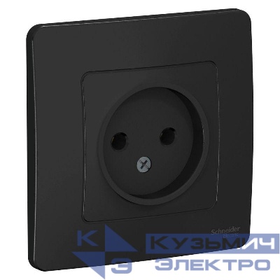 Розетка 1-м СП Blanca 16А IP20 250В без заземл. без защ. шторок антрацит SE BLNRS000016