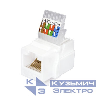 Модуль Keystone Jack RJ45 (8P8C) UTP кат.5E без инструмента бел. SUPRLAN 10-0312