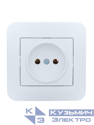 Розетка 1-м СП ASTI 16А IP20 без заземл. термопласт в сборе бел. LEZARD 7081-0202-121B