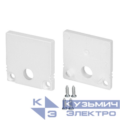Заглушка SL-SLIM20-H20 WHITE с отверстием пластик (комплект) Arlight 047634