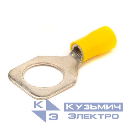 Наконечник кольцевой изолированный 2.5-6кв.мм отв. d12.2мм желт. (уп.50шт) DKC 2C12P