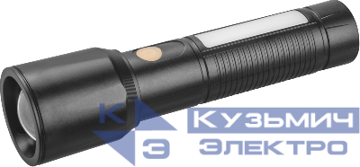 Фонарь аккумуляторный ручной 90 863 OPT-CP07-ACCU пласт.1LED 5Вт+6LED 1.2Вт li-ion 1.2А.ч 4 реж. ОНЛАЙТ 90863