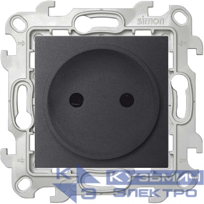 Розетка 1-м СП Simon 24 16А IP20 2P защ. шторки механизм графит Simon 2450441-038