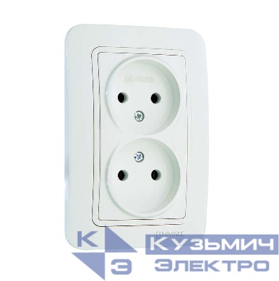 Розетка 2-м СП Lillium 16А IP20 без заземл. бел./бел. Makel 70017