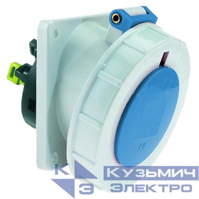 Розетка встраиваемая 16А 3п 2P+PE 6ч 230В IP67 наклонная 68х62 Quick Connect Bals 12809