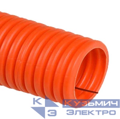 Труба гофрированная ПНД легкая d63мм с протяжкой оранж. (уп.15м) Урал Пак ГФ-1100263-015