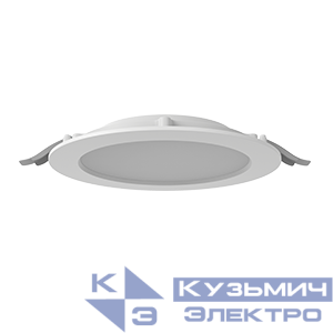 Светильник светодиодный DL-01 Slim 200мм 35Вт 4000К 221x40мм IP65/40 круглый встраив. с опаловым рассеив. RAL9003 бел. муар VARTON V1-RF-00084-10000-6503540