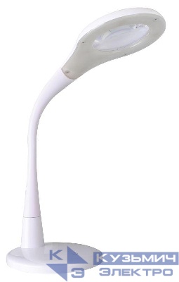 Светильник светодиодный настольный KD-790 C01 7Вт 4000К 230В сенсор. вкл. 4 уровня яркости лупа 3х/5х бел. Camelion 12484