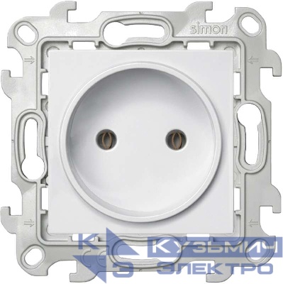 Розетка 1-м СП Simon 24 16А IP20 2P без защ. шторок механизм бел. Simon 2450442-030