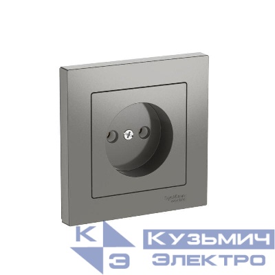 Розетка AtlasDesign 16А без заземл. быстрозажим. клем. в сборе сталь SE ATN000940S
