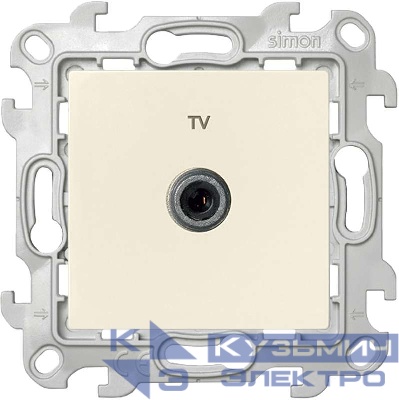 Розетка телевизионная оконечная TV СП Simon 24 IP20 механизм сл. кость Simon 2450476-031