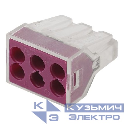 Клемма строительно-монтажная СМК 106 NO-222-20 6-проводная 1.0-2.5кв.мм (уп.50шт) Эра Б0033394