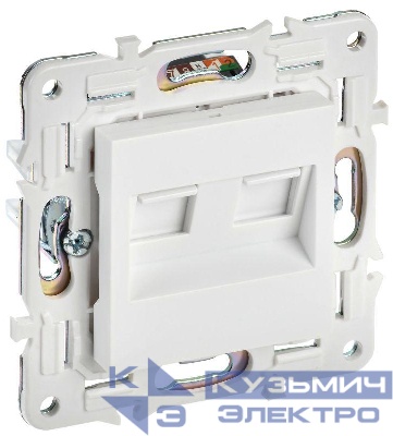 Розетка компьютерная двойн. RJ45 кат.5E SKANDY SK-K03W арктич. бел. IEK SK-K20-1-K01