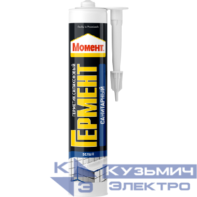 Герметик силиконовый санитарный "Момент ГЕРМЕНТ" 280мл бел. Момент Б0022958