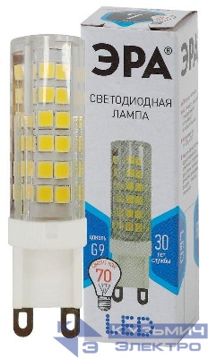 Лампа светодиодная JCD-7w-220V-corn ceramics-840-G9 560лм ЭРА Б0027866