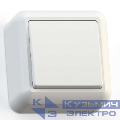 Выключатель 1-кл. ОП Оптима 10А IP20 А110-377 с монтаж. пластиной бел. Кунцево 8000