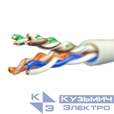 Кабель витая пара U/UTP кат.5E 4х2х24AWG solid Cu PVC Standart (м) SUPRLAN 01-0328-9
