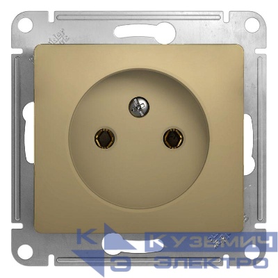 Розетка 1-м СП Glossa 16А IP20 без заземл. механизм титан SE GSL000441