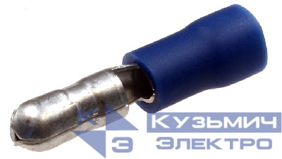 Разъем штекерный MPD 2-156, d=4мм, 1,5-2,5мм2, изолированный, синий, 100шт., NETKO Optima