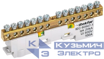 Шина TEKFOR PE "земля" неизол. на универс. держ. 6х9-14-Ж IEK TF-NN10-14-DL-K05