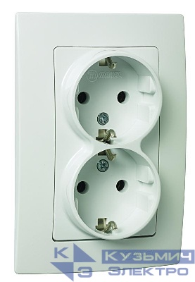 Розетка 2-м с з/к Lillium Natural Kare с/у бел. 250В 16А Makel 32001082