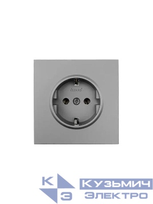 Розетка 1-мест. с/з ПБТ СП ZIMA IP20 16А безвинт. зажим сер. матов. LEZARD 704-7488-122BQC