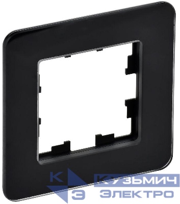 Рамка 1-м BRITE РУ-1-2-Бр стекло черн. RE IEK BR-M12-G-41-K02