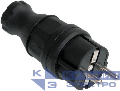 Вилка электрич. прям. ОМЕГА с заземл. IP44 ВБп3-1-0м каучук IEK PKR01-016-2-K02