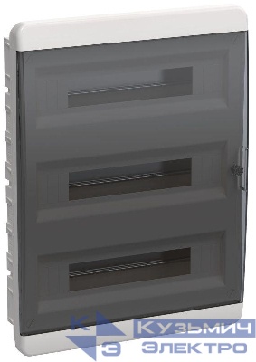 Корпус ЩРВ-П-54 TEKFOR IP41 черн. прозр. дверь пластик. IEK TF5-KP12-V-54-41-K01-K03