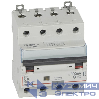 Выключатель автоматический дифференциального тока 4п C 16А 300мА тип AC 10кА DX3 Leg 411205