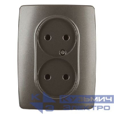 Розетка 2-м СП Эра12 12-2107-13 16А IP20 16AX 250В 2х2P бронз. Эра Б0031245