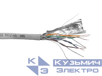 Кабель FTP4 cat.5е Cu PVC NETKO Optima Bronze, одножильный, экранированный, 305м, Проходит Fluke тест, серый