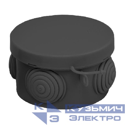 Коробка распаячная КМР-040-038 с крышкой 65х40 4 мембранных ввода IP54 черн. EKF plc-kmr-040-038-b