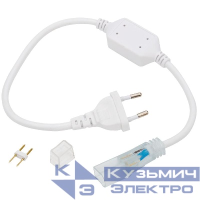 Набор установочный для одностороннего гибкого неона 8х16мм (шнур питания каучук с диодным мостом и вилкой заглушка переходная муфта игла) 1.5м Neon-Night 134-503