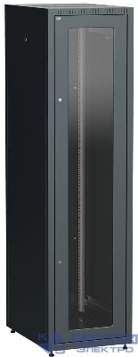 Шкаф сетевой LINEA E 42U 600х800мм стекл. передняя дверь задняя металлическая черн. ITK LE05-42U68-GM