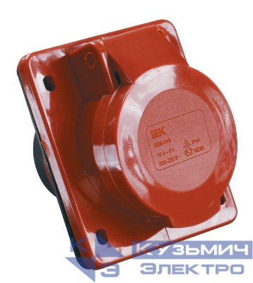 Розетка встраиваемая 16А 3P+E 380В IP44 ССИ-414 IEK PSR42-016-4