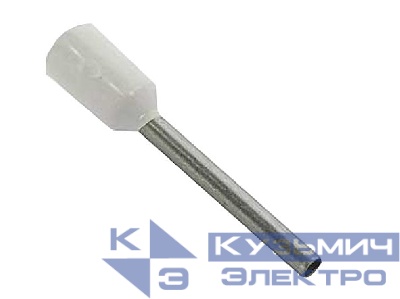 Штыревой втулочный кабельный наконечник E 7512 (НШВИ F=12мм) 0,75мм2, изолированный, серый, 100шт, NETKO Optima