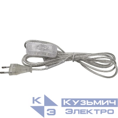 Шнур сетевой (с выключателем) прозрачн. 2м DM107 FERON 41152
