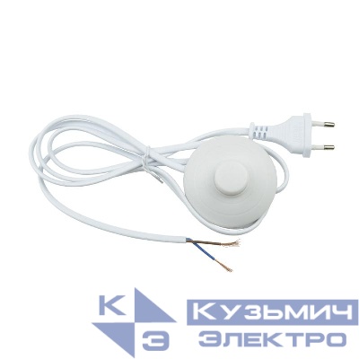 Шнур сетевой UCX-C20/02A-170 WHITE с вилкой и выкл. (напольный) 2А 500Вт 1.7м бел. Uniel UL-00004434