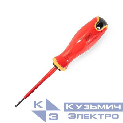 Отвертка диэлектрическая шлицевая 2.5х75 СЛИМ КВТ 103001