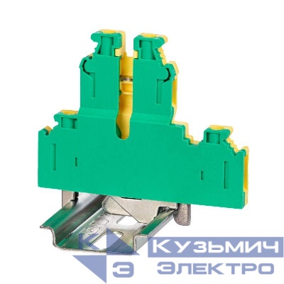 Клемма заземления двухуровневая винтовой зажим 4 точки подключения 4кв.мм DKC KRUKB-5-PE