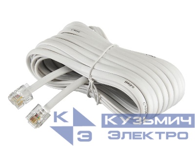 Удлинитель телефонный (6р4с) 7,0 метров / белый NETKO Optima