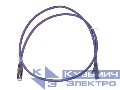 Патч-корд FTP4 cat.6a, 0.5м, литой коннектор, фиолетовый, LSZH, Netko CKC