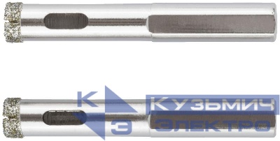 Коронки кольцевые по керамограниту камню и кафелю алмазные набор 10х65мм (уп.2шт) FIT 16203