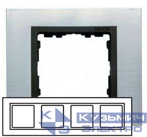Рамка 4-м Simon82 нерж. сталь Simon 82847-37
